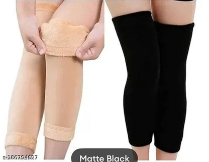 Knee Warmer - Woolen Blend Thermal Leg Warmers - 1 Pair Knee Pad - Unisex Elastic Knee Pads For Men & Women